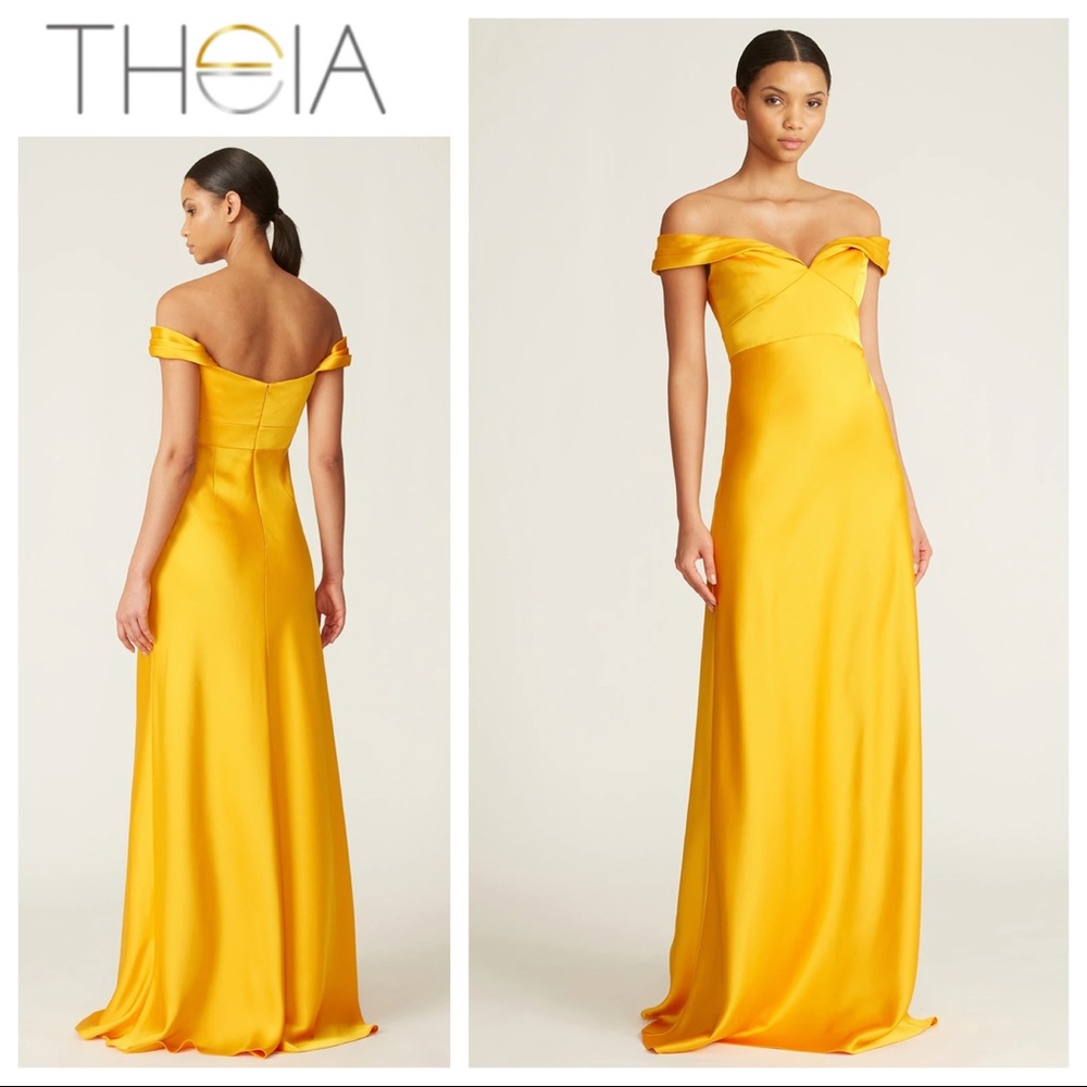THEIA Arya Off-the-Shoulder Empire Gown